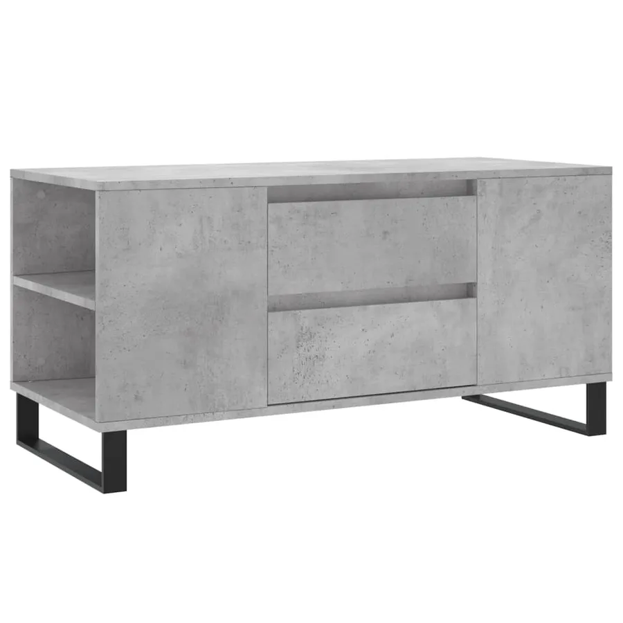 Table basse gris béton 102x44,5x50 cm bois d'ingénierie - 2