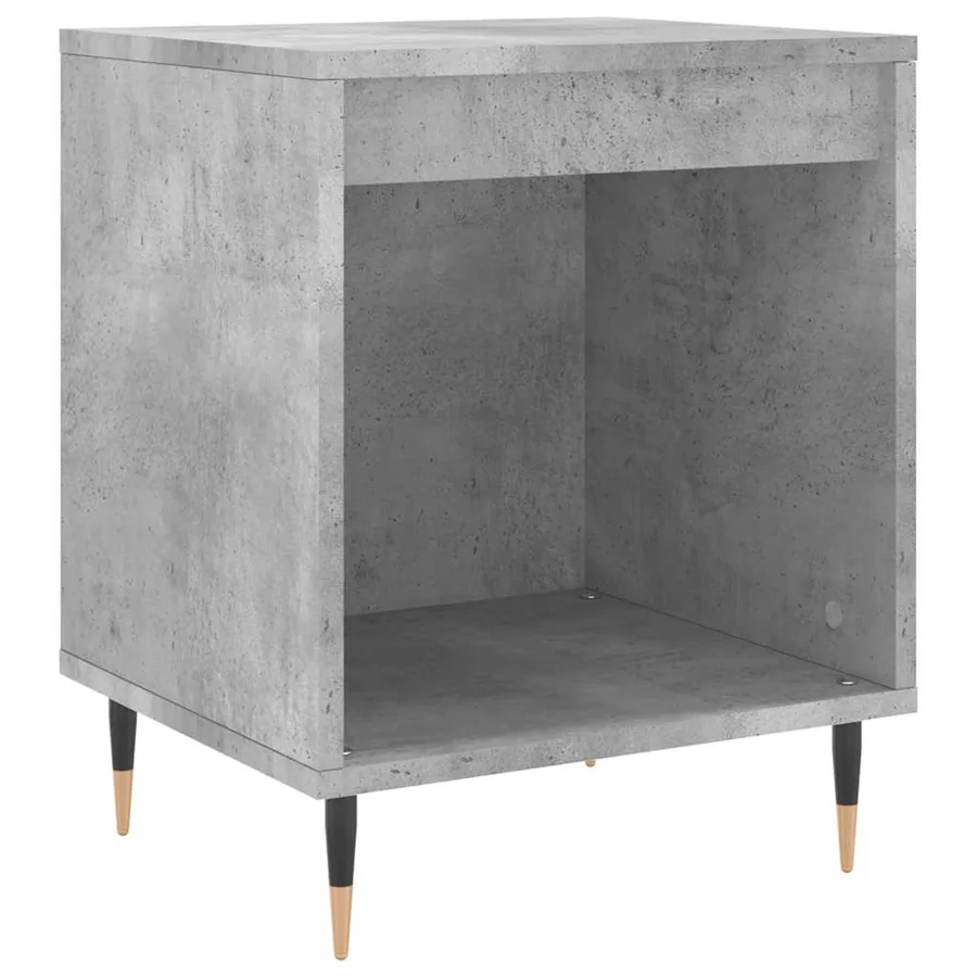 Table de chevet gris béton 40x35x50 cm bois d’ingénierie - 2