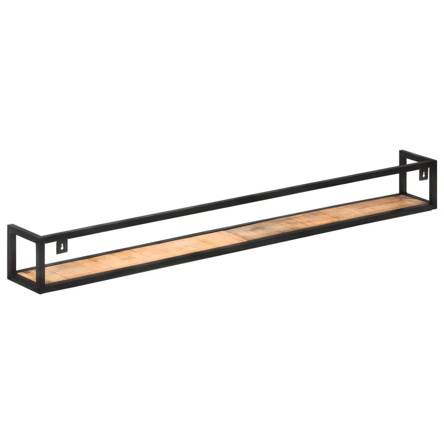 Étagères murales 2 pcs 160 cm Bois de manguier brut - 4