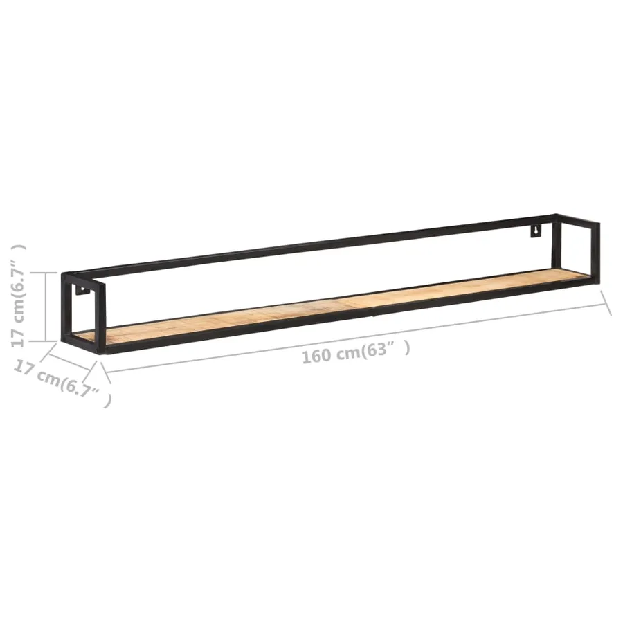 Étagères murales 2 pcs 160 cm Bois de manguier brut - 7