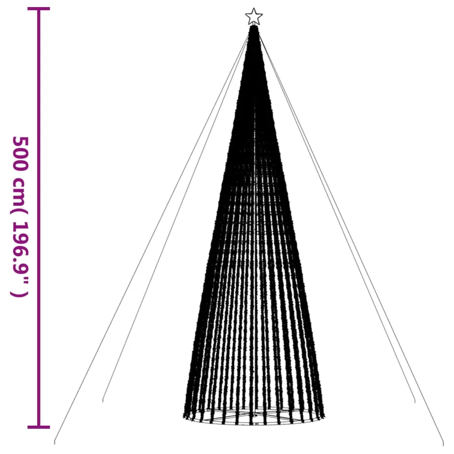 Sapin de Noël à LED 1544 LED blanc chaud 500 cm - 11