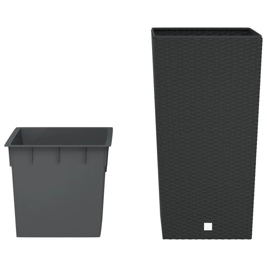 Jardinière et intérieur amovible anthracite 21 /49 L rotin PP - 3