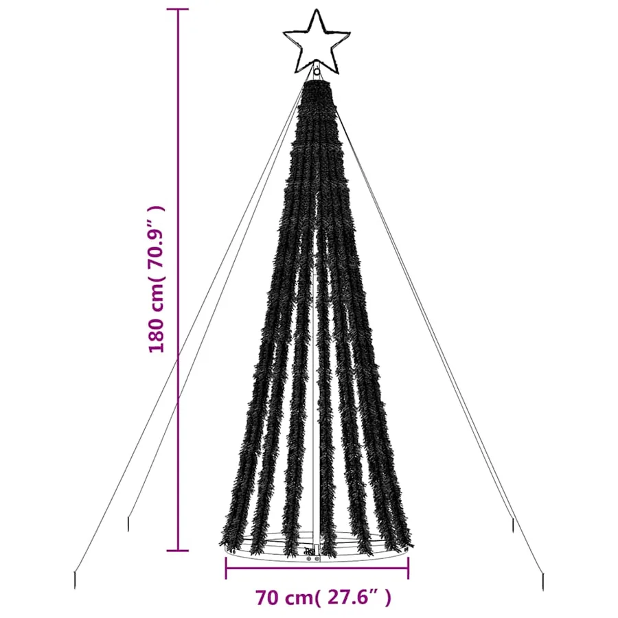 Sapin de Noël à LED 275 LED blanc chaud 180 cm - 11