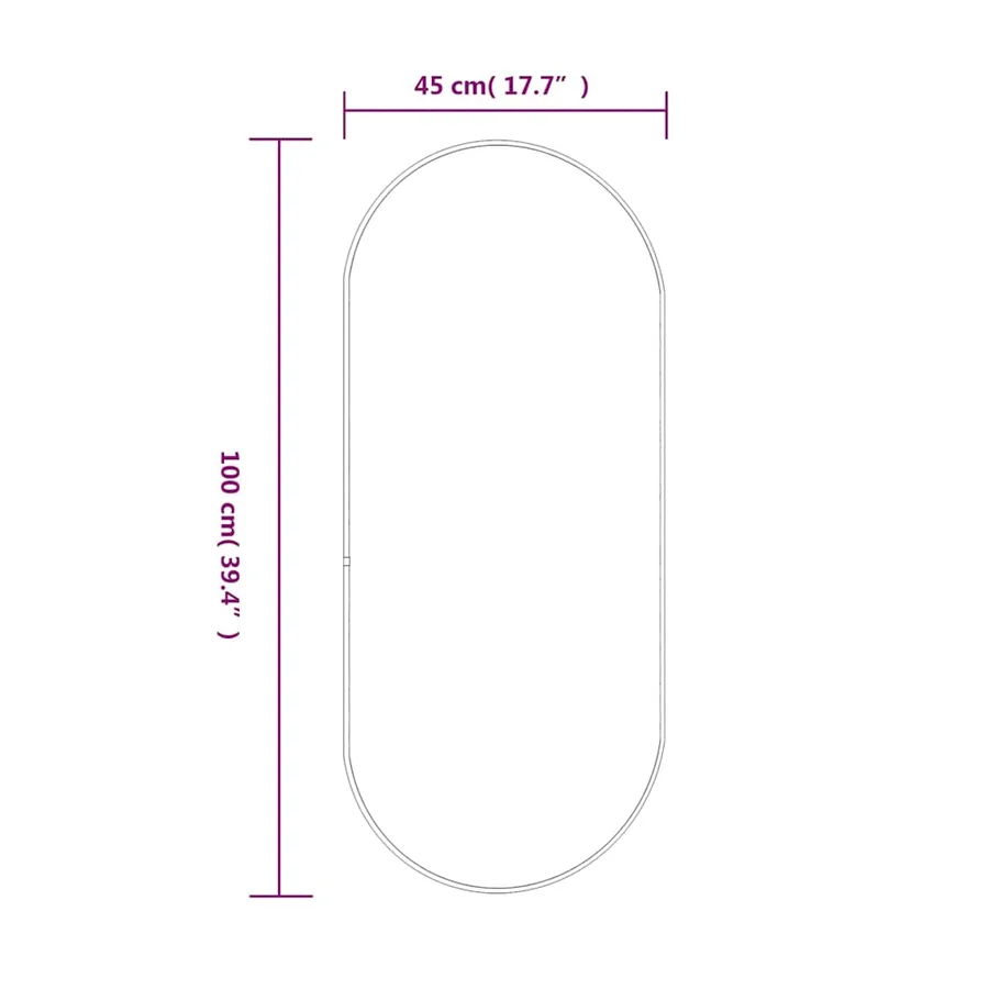 Miroir mural Argenté 100x45 cm Ovale - 6
