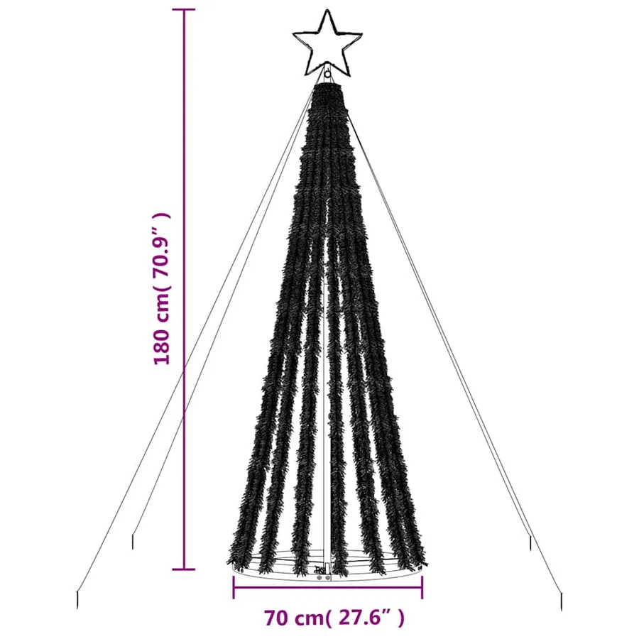 Sapin de Noël à LED 275 LED bleu 180 cm - 11