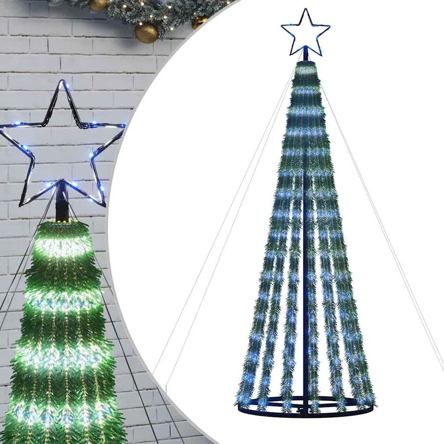 Sapin de Noël à LED 275 LED bleu 180 cm - 2