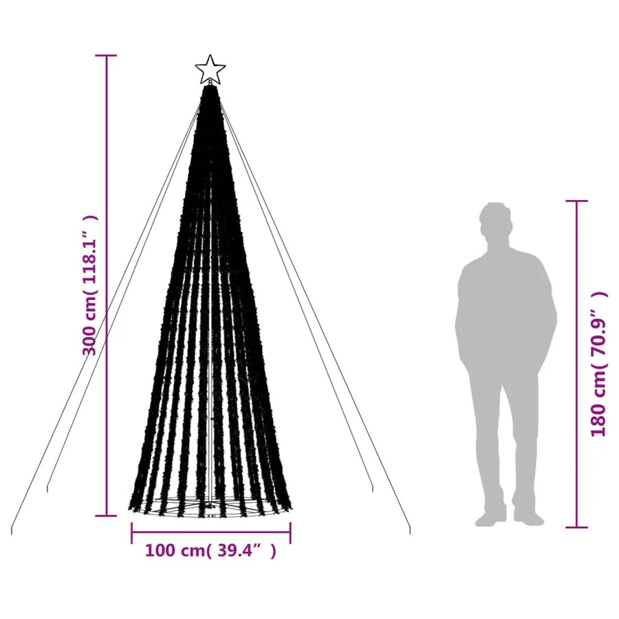 Sapin de Noël à LED 688 LED bleu 300 cm - 10