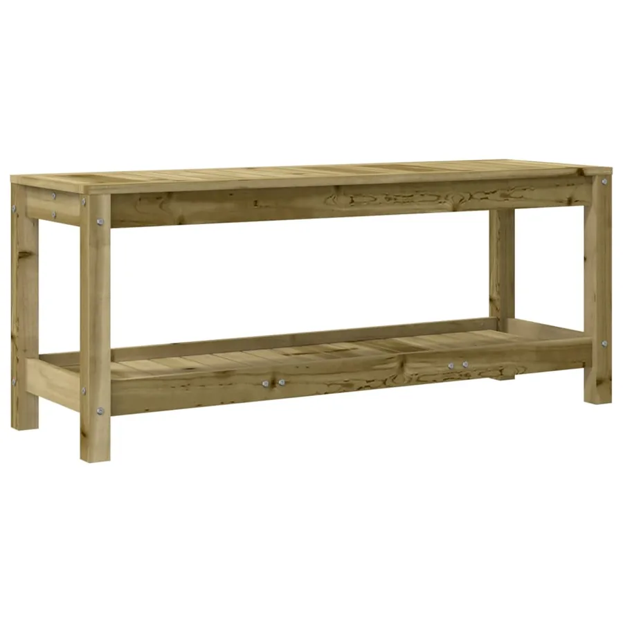 Banc de jardin 108x35x45 cm bois de pin imprégné - 2
