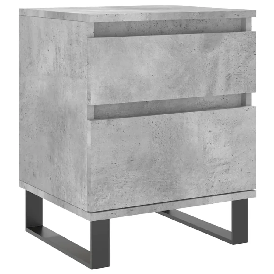Table de chevet gris béton 40x35x50 cm bois d’ingénierie - 2