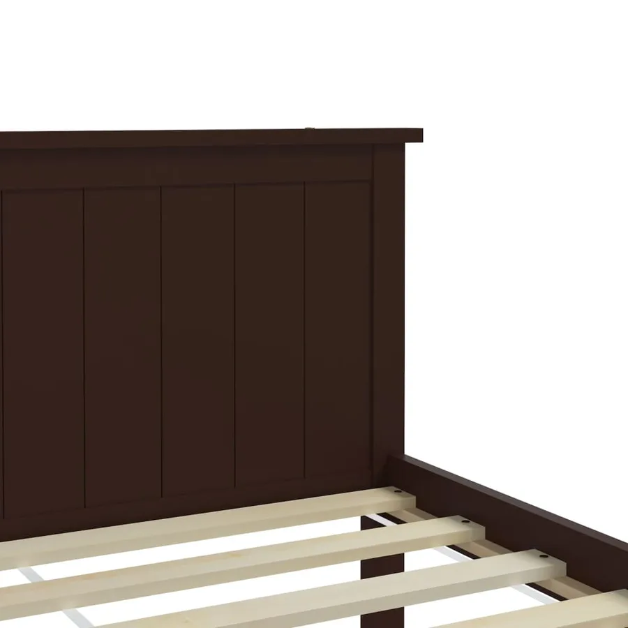 Cadre de lit sans matelas marron foncé pin massif 160x200 cm - 4
