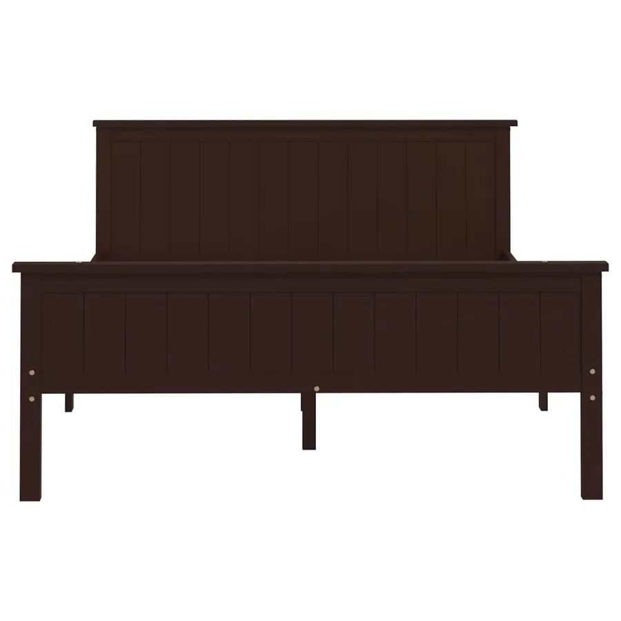 Cadre de lit sans matelas marron foncé pin massif 160x200 cm - 6