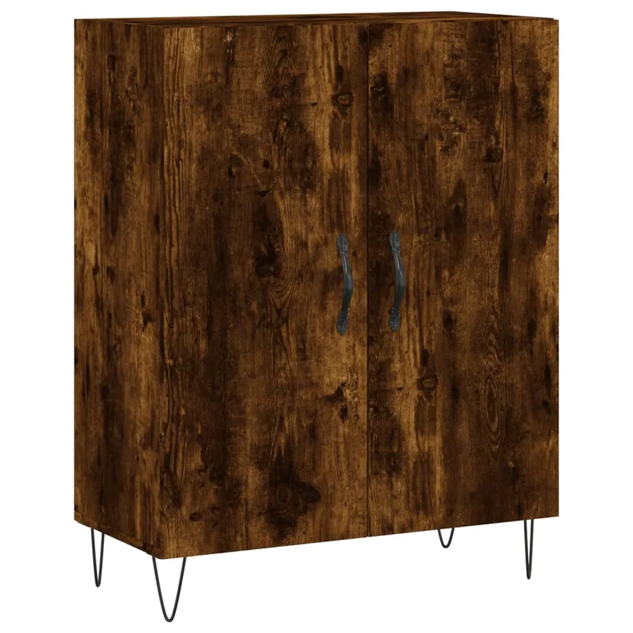 Buffet haut Chêne fumé 69,5x34x180 cm Bois d'ingénierie - 7