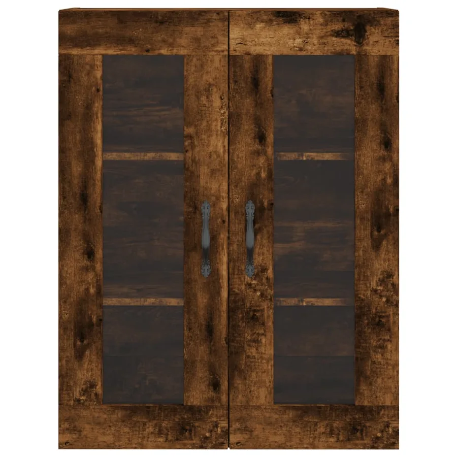 Armoire murale chêne fumé 69,5x34x90 cm bois d'ingénierie - 7