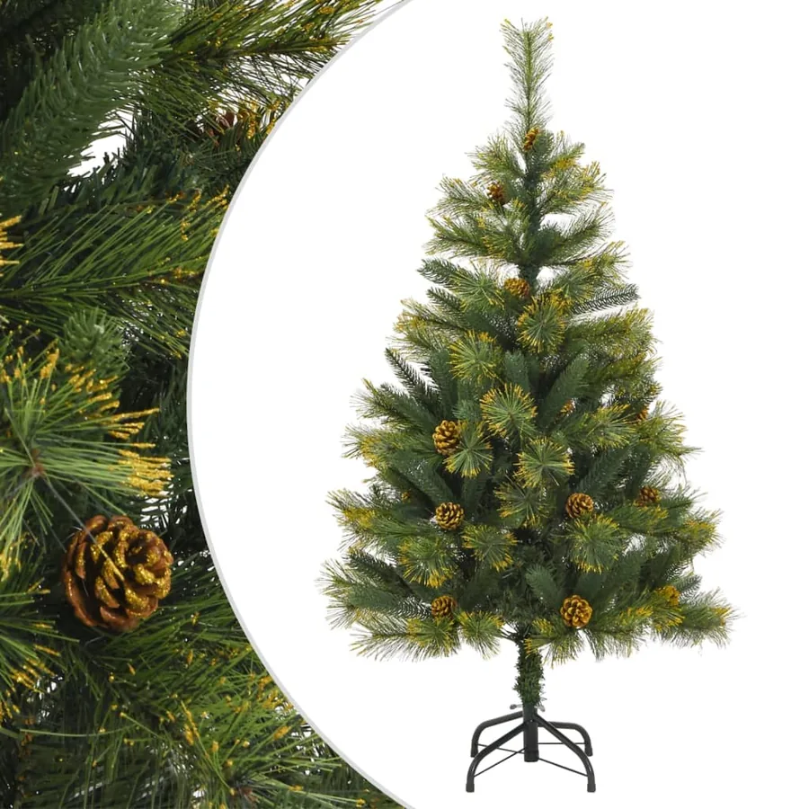 Sapin de Noël artificiel articulé avec pommes de pin 120 cm
