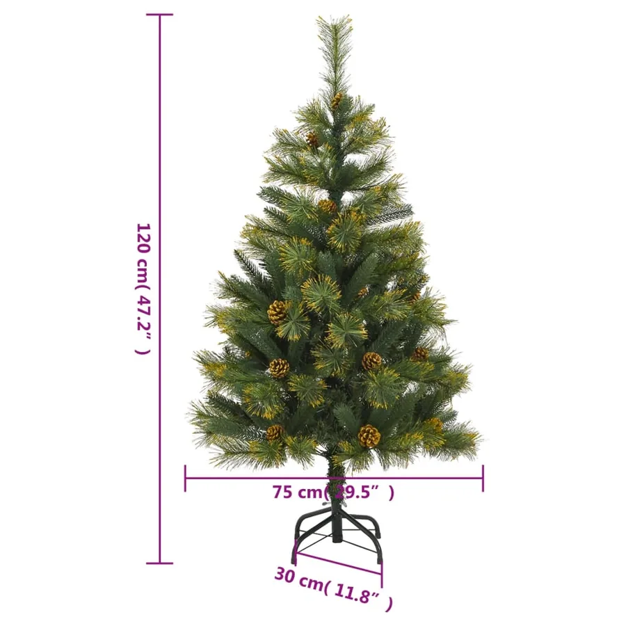 Sapin de Noël artificiel articulé avec pommes de pin 120 cm - 9