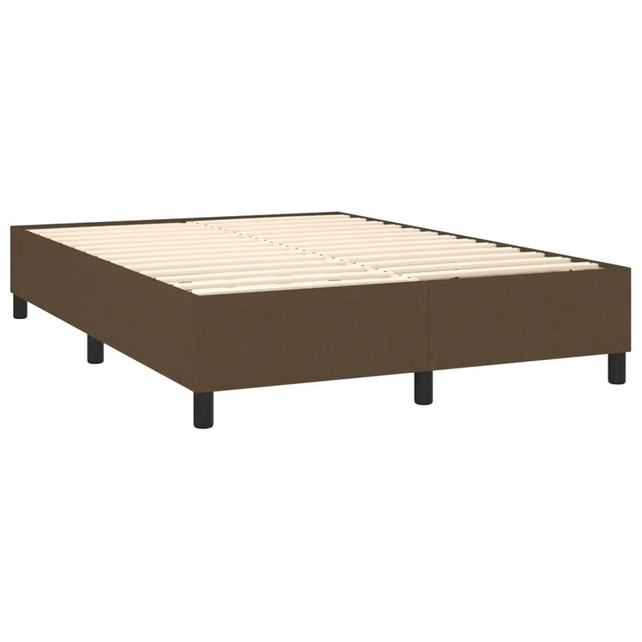 Sommier à lattes de lit matelas et LED Marron foncé 140x190 cm - 5