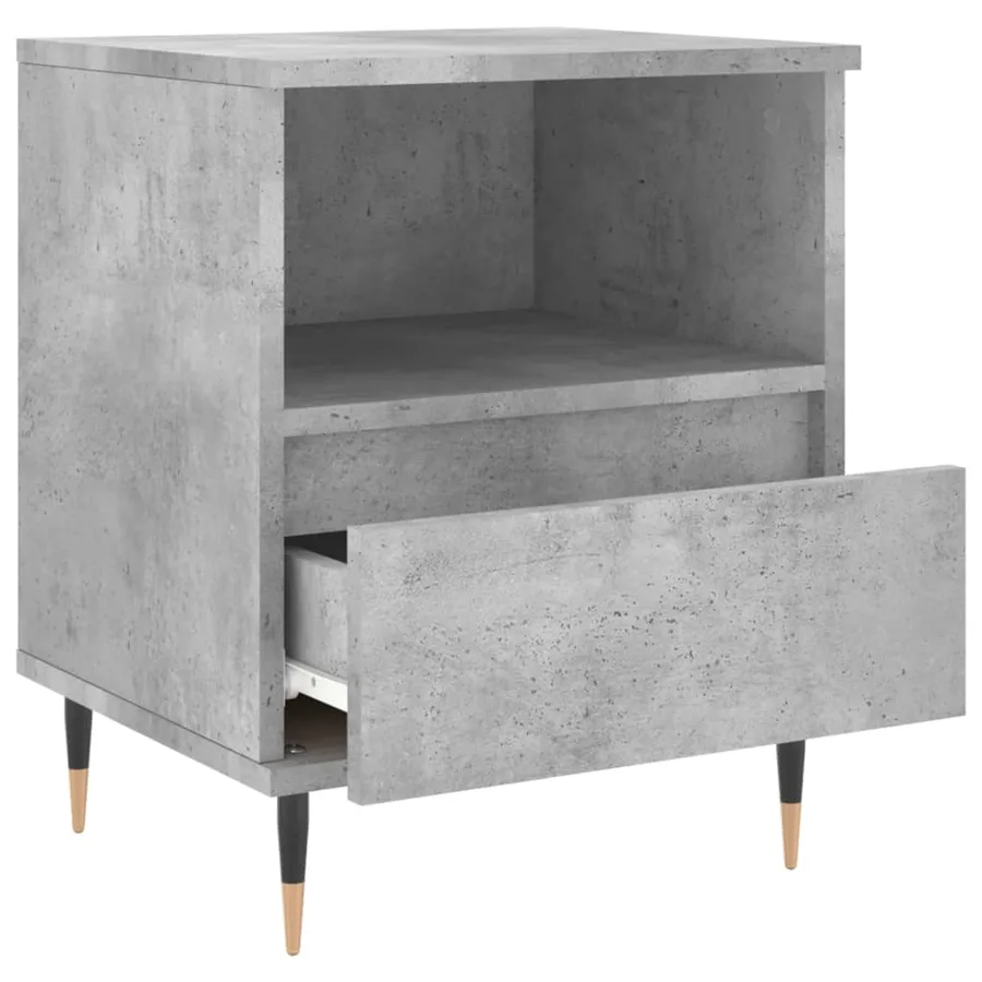 Table de chevet gris béton 40x35x50 cm bois d’ingénierie - 6