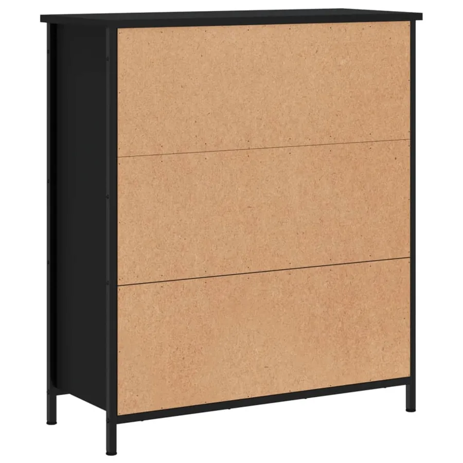 Buffet noir 70x30x80 cm bois d'ingénierie - 8