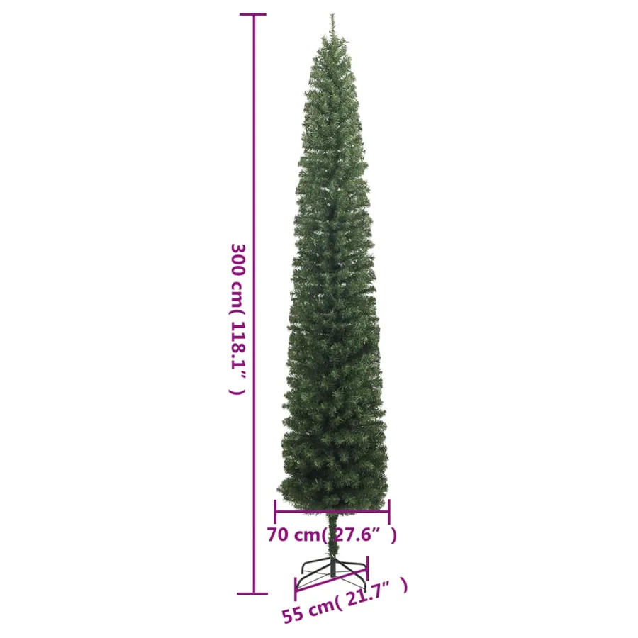 Sapin de Noël mince avec support 300 cm PVC - 7