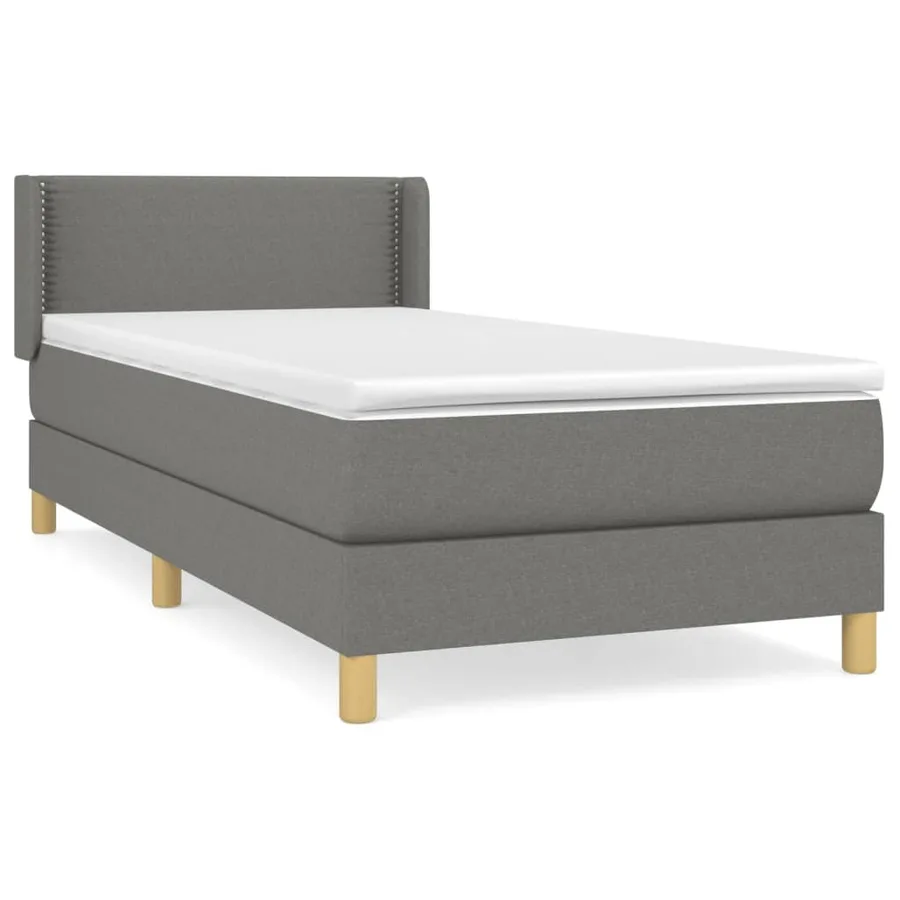 Sommier à lattes de lit avec matelas Gris foncé 100x200cm Tissu - 2