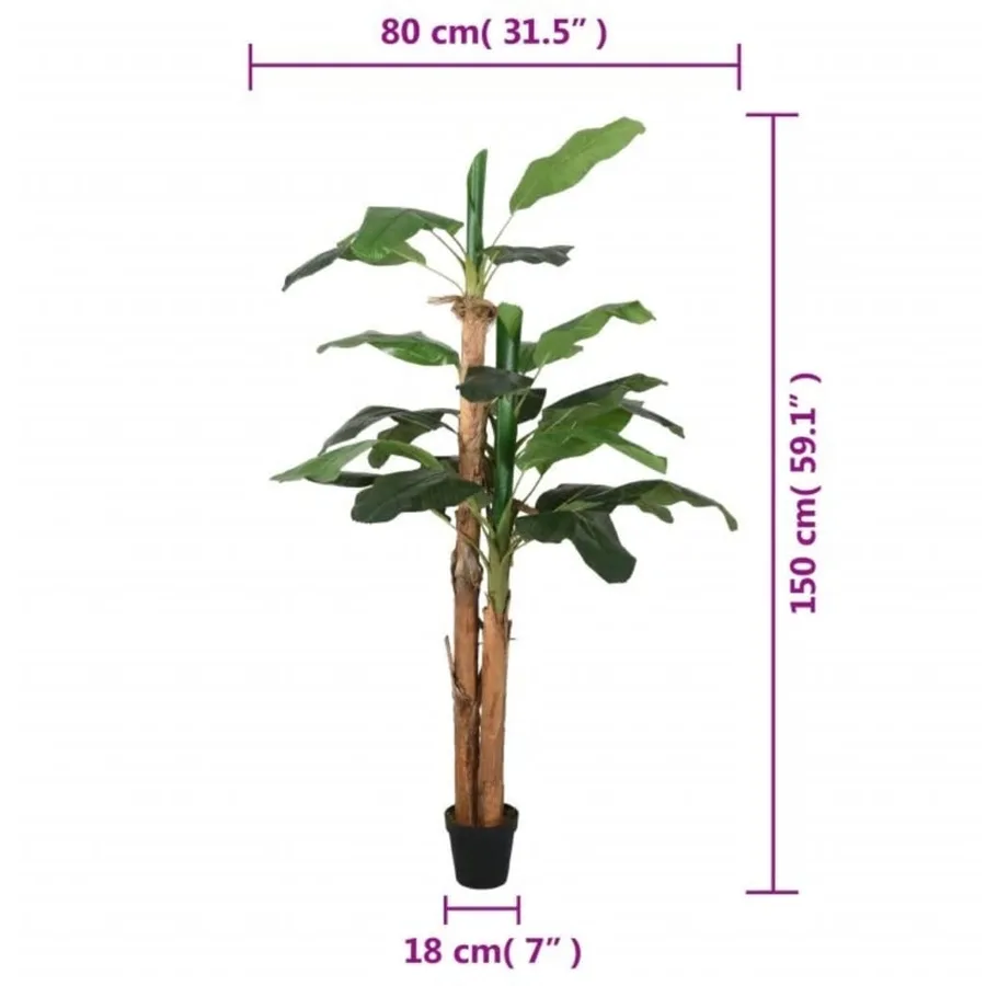 Bananier artificiel 18 feuilles 150 cm vert - 5