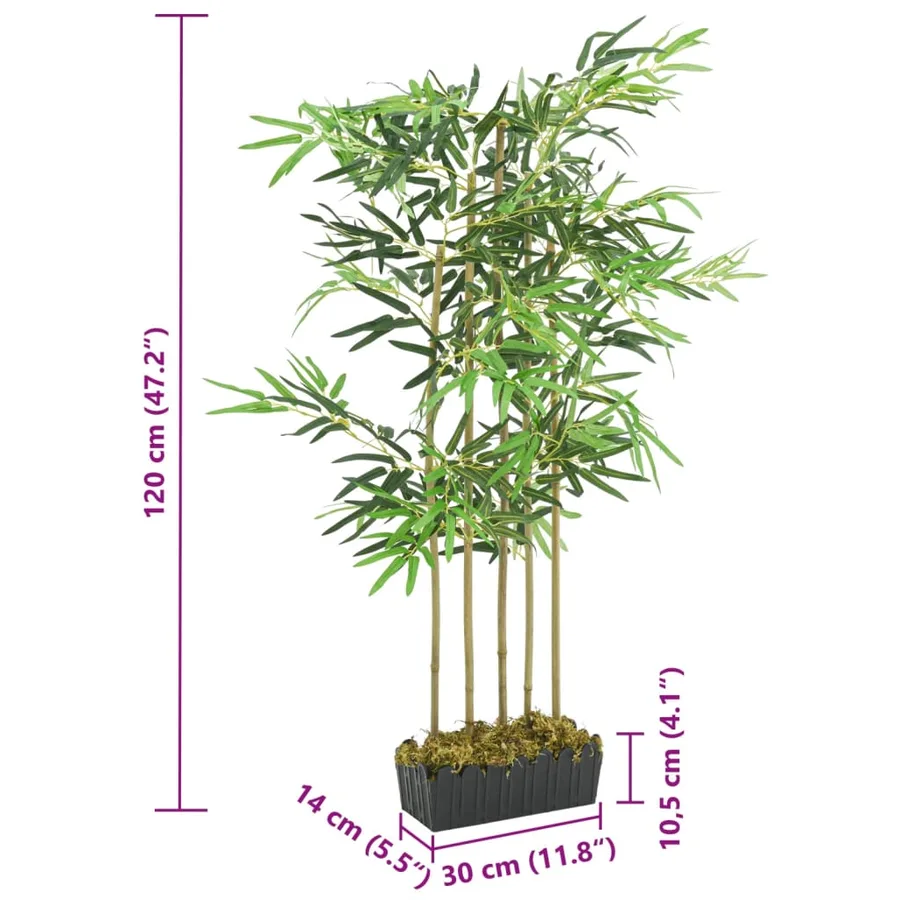 Bambou artificiel 730 feuilles 120 cm vert - 5
