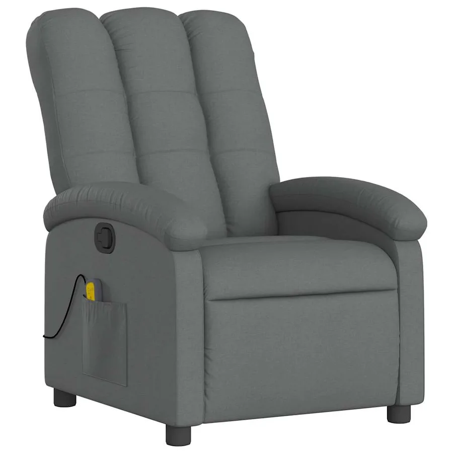 Fauteuil de massage inclinable Gris foncé Tissu - 4