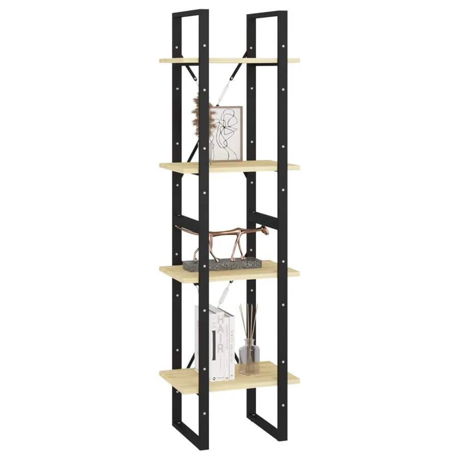 Bibliothèque à 4 niveaux 40x30x140 cm Bois de pin massif - 4