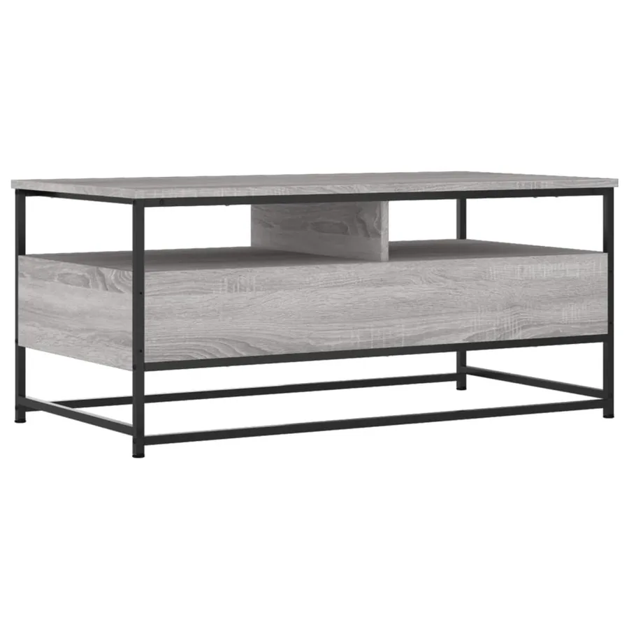 Table basse sonoma gris 100x51x45 cm bois d'ingénierie - 5