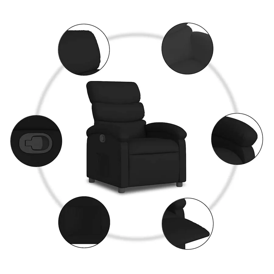 Fauteuil inclinable noir tissu - 7