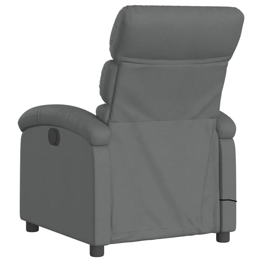 Fauteuil inclinable de massage gris foncé tissu - 6