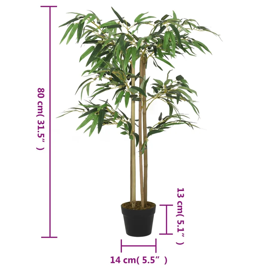 Bambou artificiel 380 feuilles 80 cm vert - 4