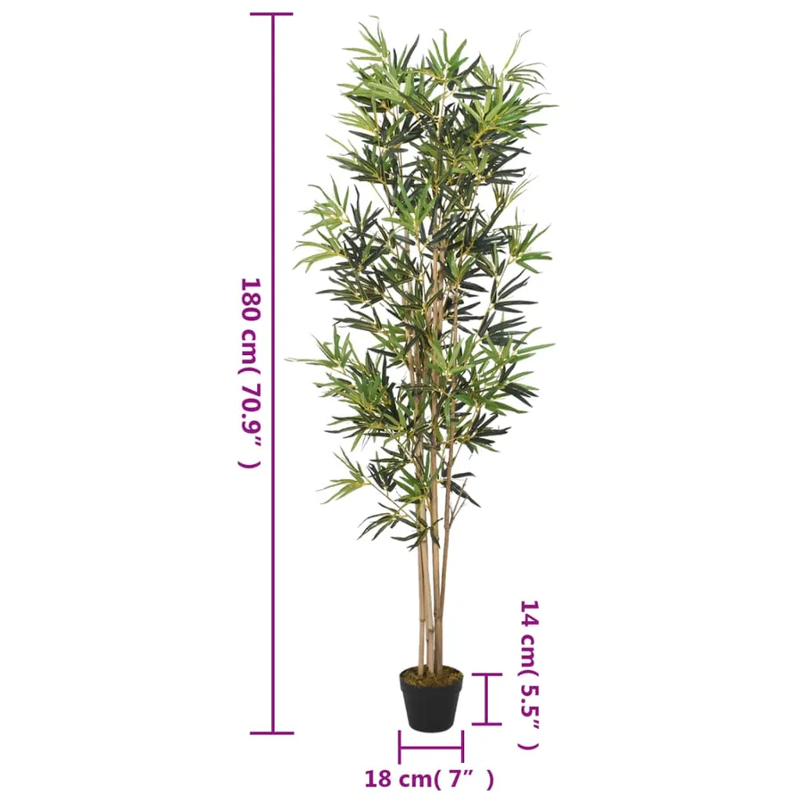 Bambou artificiel 1104 feuilles 180 cm vert - 4