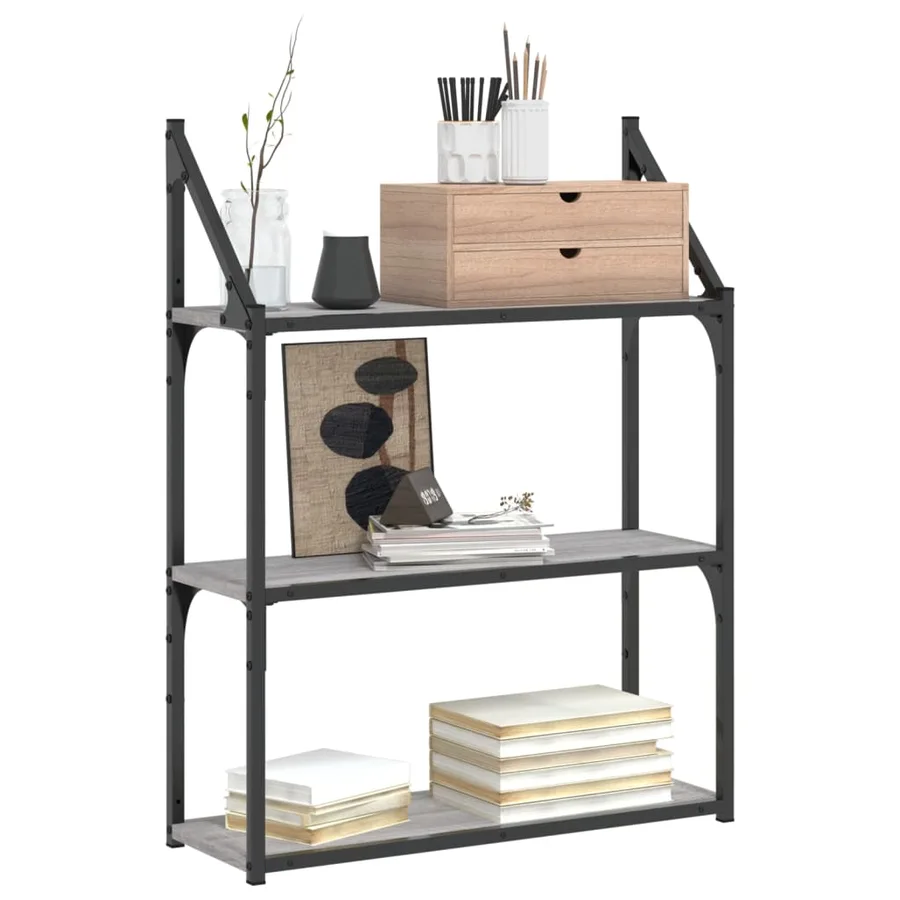 Étagère murale 3 niveaux sonoma gris 60x21x78,5 cm - 3