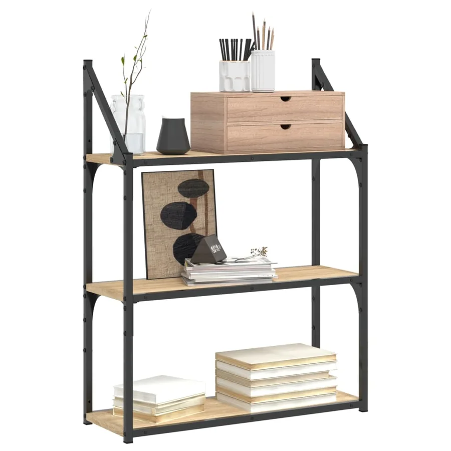 Étagère murale 3 niveaux chêne sonoma 60x21x78,5 cm - 3