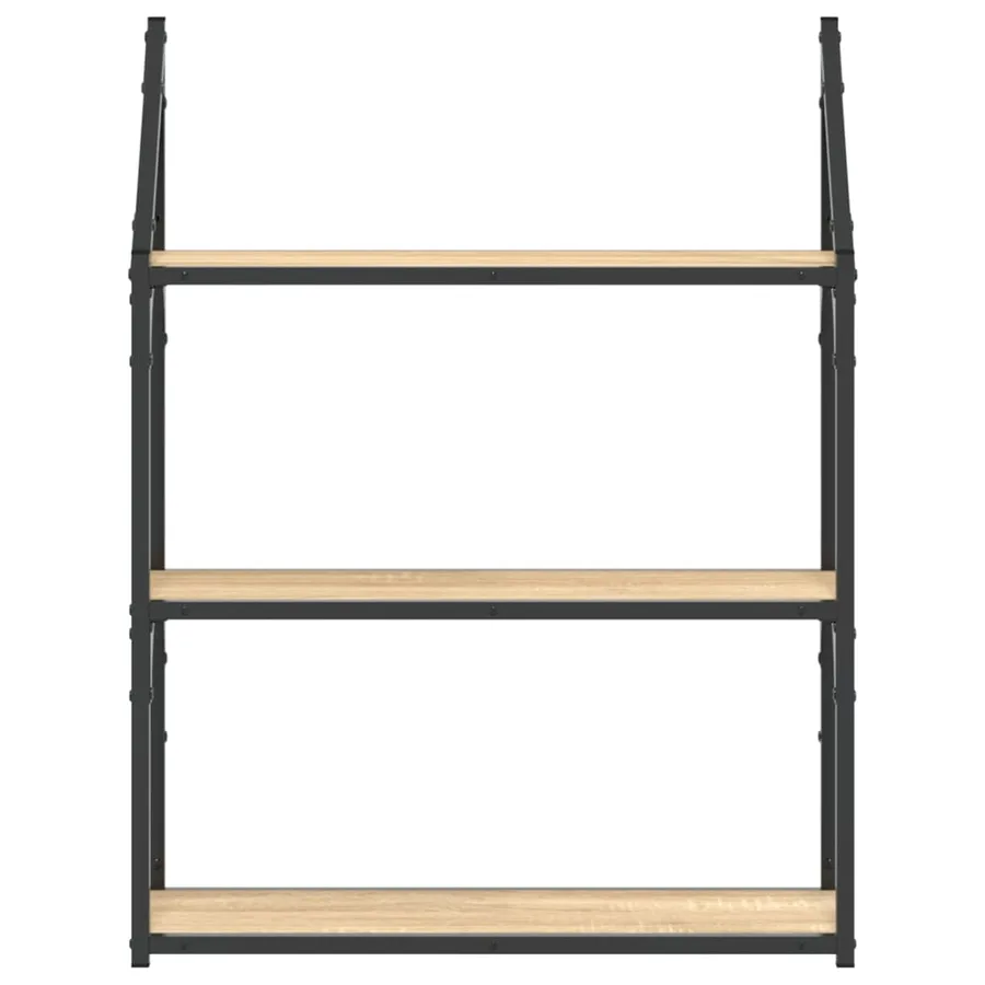 Étagère murale 3 niveaux chêne sonoma 60x21x78,5 cm - 4