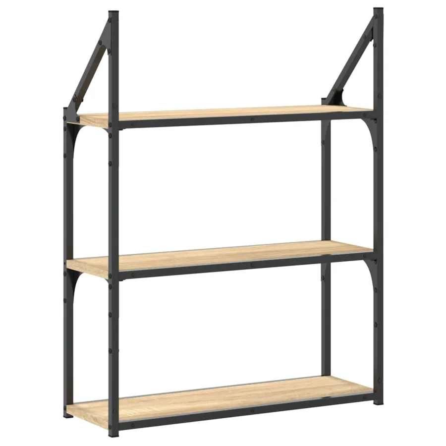 Étagère murale 3 niveaux chêne sonoma 60x21x78,5 cm - 6