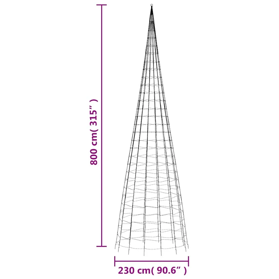 Sapin de Noël à LED 3000 LED blanc 800 cm - 11
