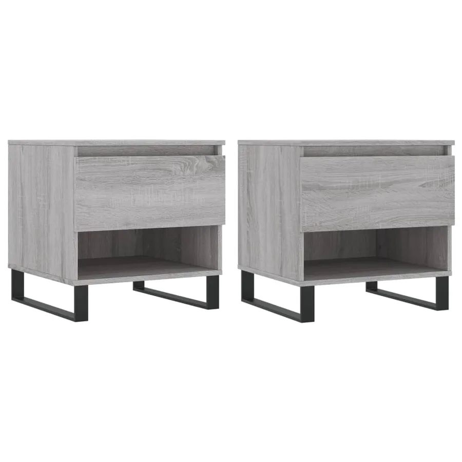 Tables basses 2 pcs sonoma gris 50x46x50 cm bois d'ingénierie - 2