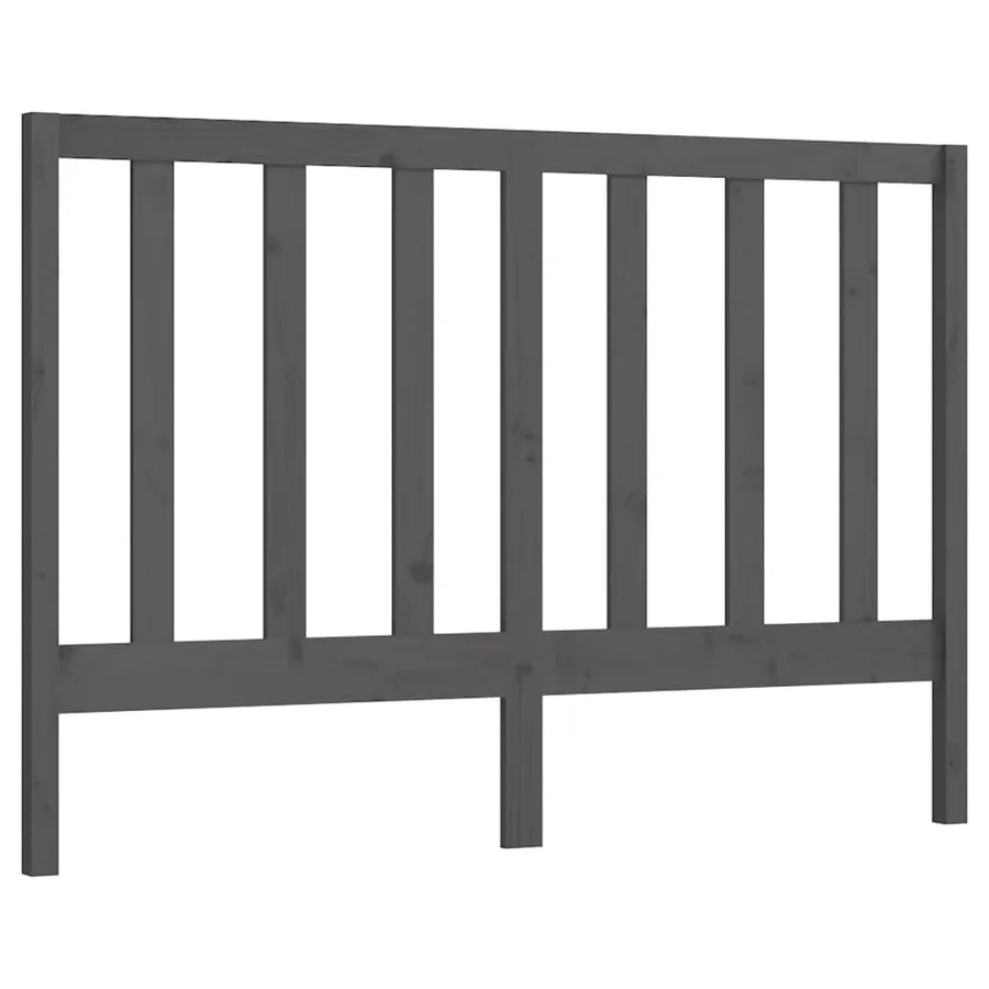 Tête de lit Gris 146x4x100 cm Bois massif de pin - 2