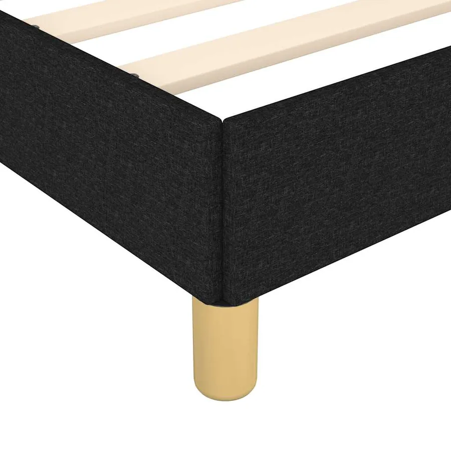 Cadre de lit sans matelas noir 120x200 cm tissu - 7