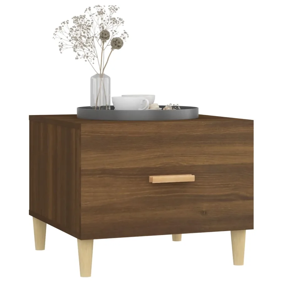 Table basse Chêne marron 50x50x40 cm Bois d'ingénierie - 5