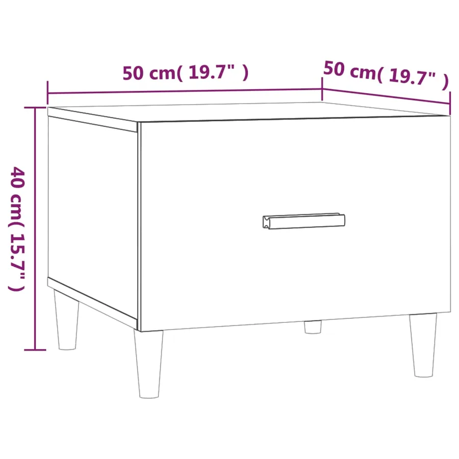 Table basse Chêne marron 50x50x40 cm Bois d'ingénierie - 9