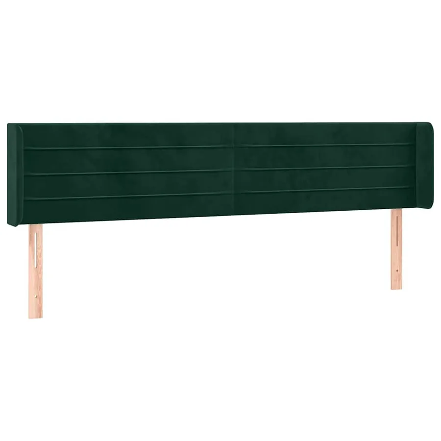 Tête de lit avec oreilles Vert foncé 183x16x78/88 cm Velours - 2