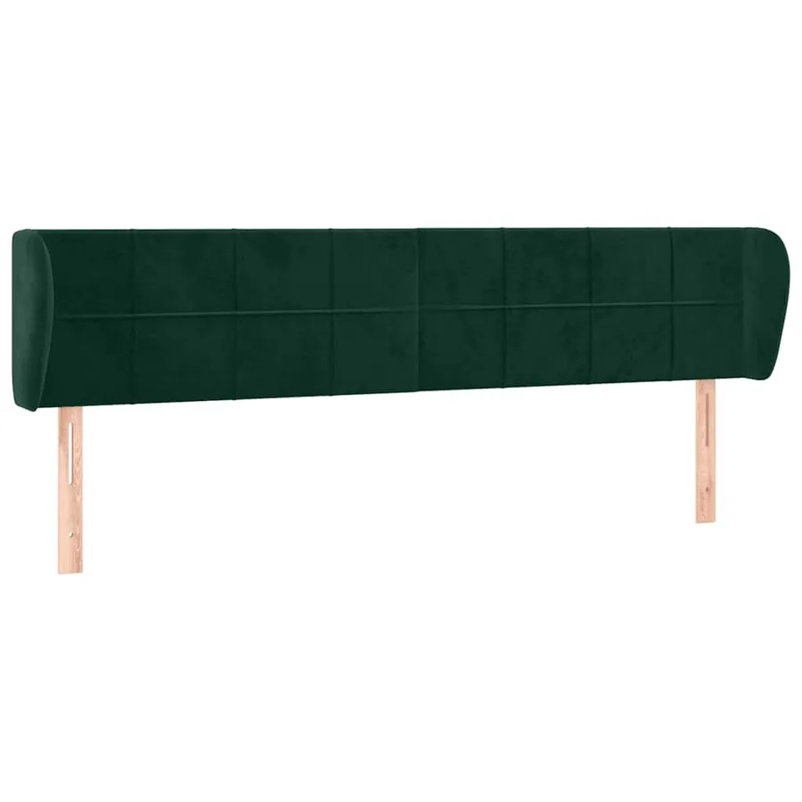 Tête de lit avec oreilles Vert foncé 163x23x78/88 cm Velours - 2