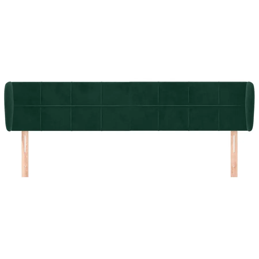 Tête de lit avec oreilles Vert foncé 163x23x78/88 cm Velours - 3