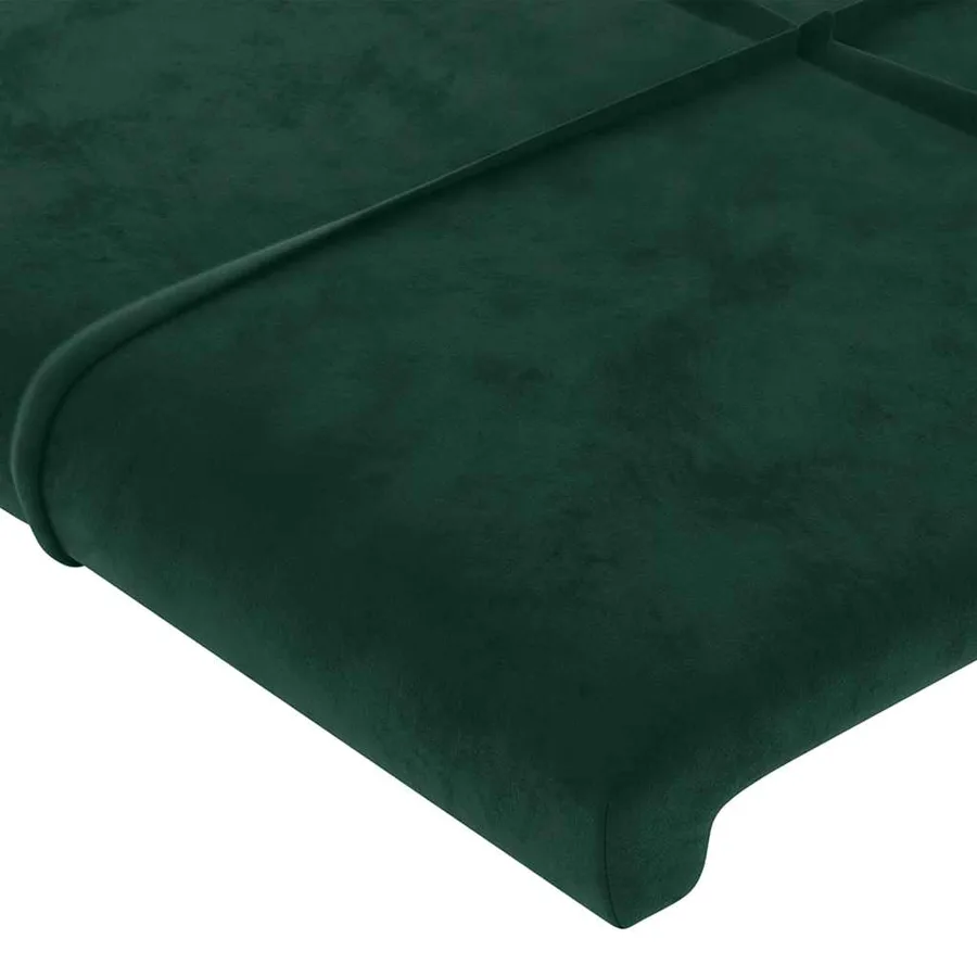Tête de lit avec oreilles Vert foncé 163x23x78/88 cm Velours - 5