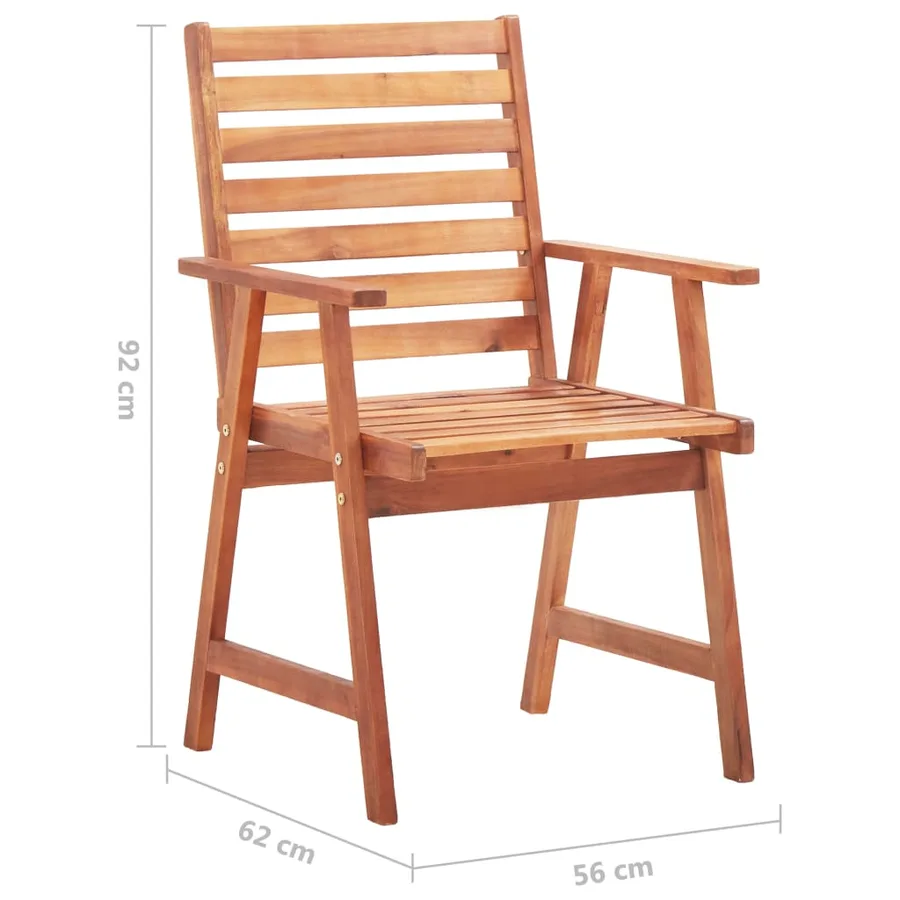 Chaises à manger d'extérieur lot de 6 et coussins Acacia massif - 6