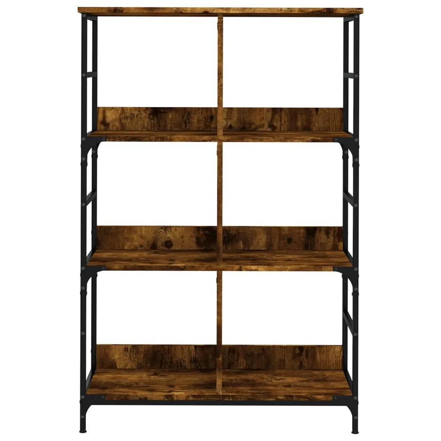 Bibliothèque chêne fumé 78,5x33x117,5 cm bois d'ingénierie - 4