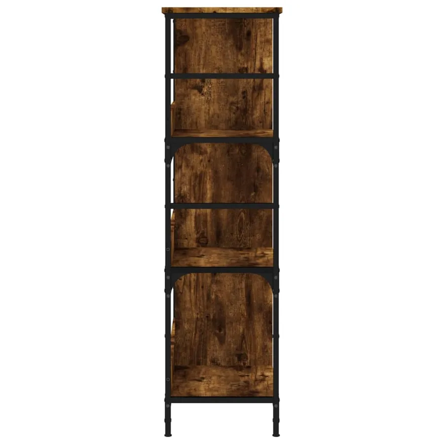 Bibliothèque chêne fumé 78,5x33x117,5 cm bois d'ingénierie - 5